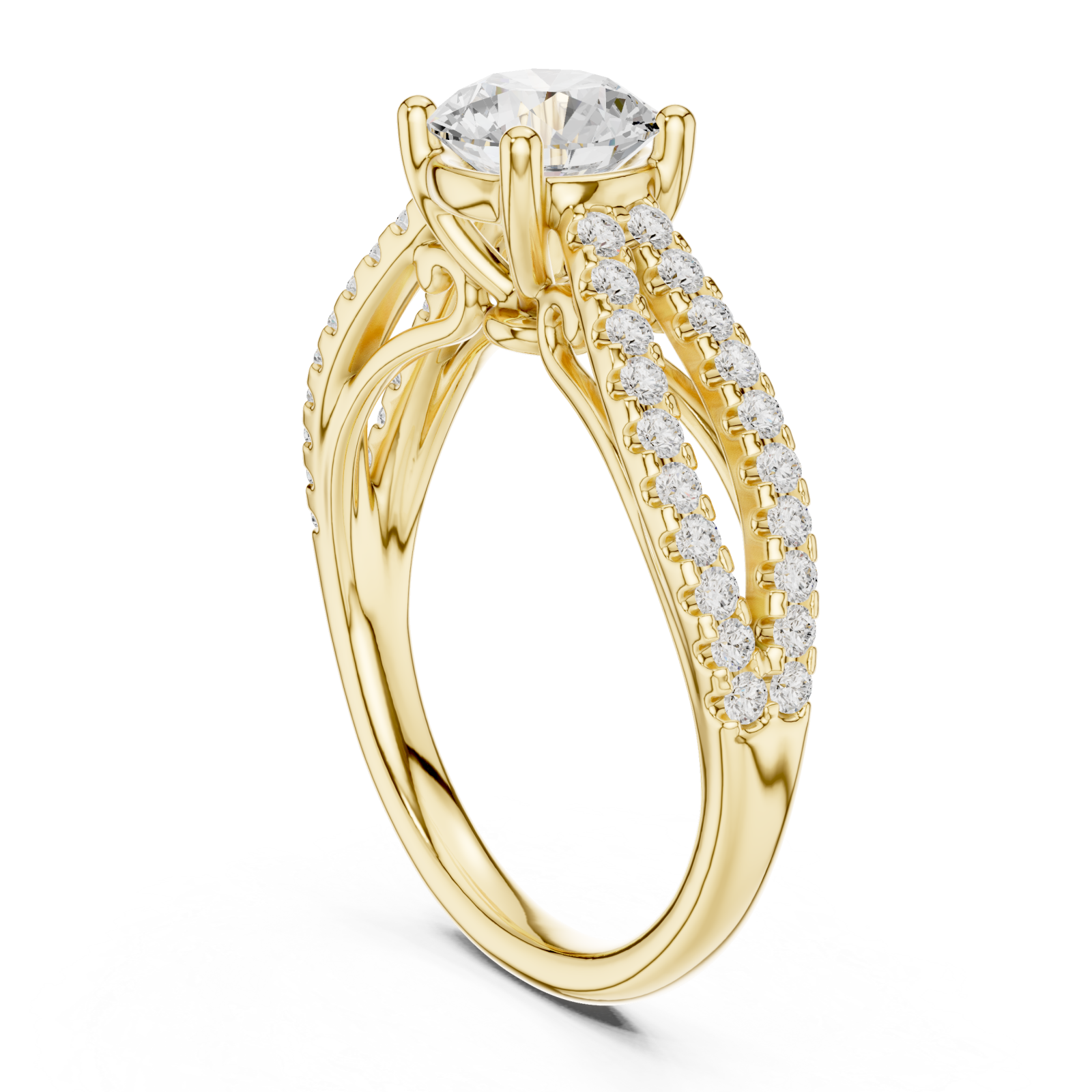  Gold Graceful Essence Halo Ring Left View