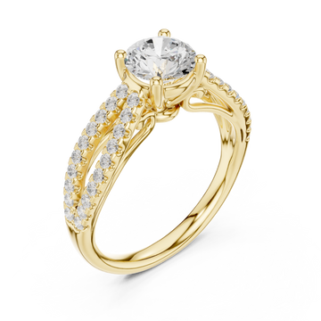 Gold Graceful Essence Halo Ring Right View