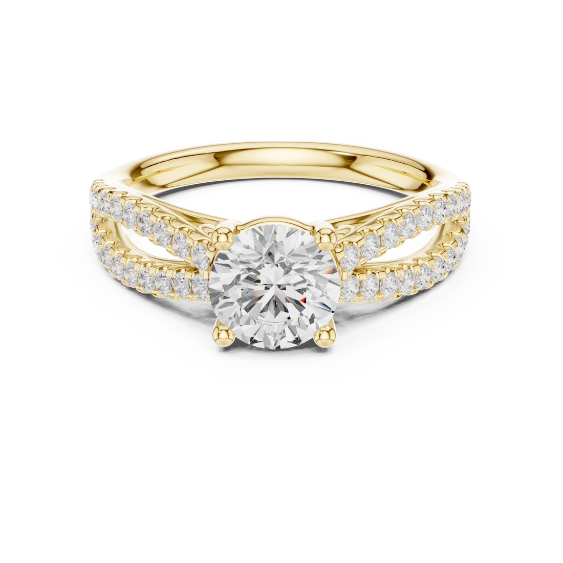 Gold Graceful Essence Halo Ring Right View