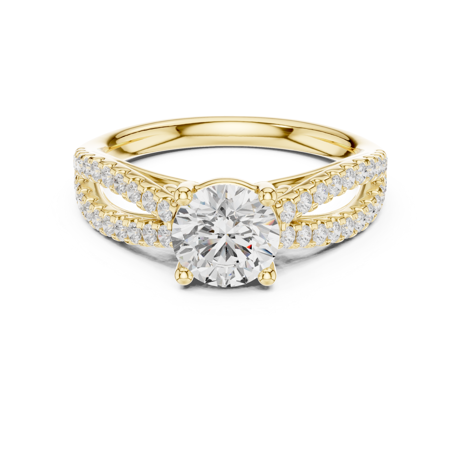  Gold Graceful Essence Halo Ring Front View