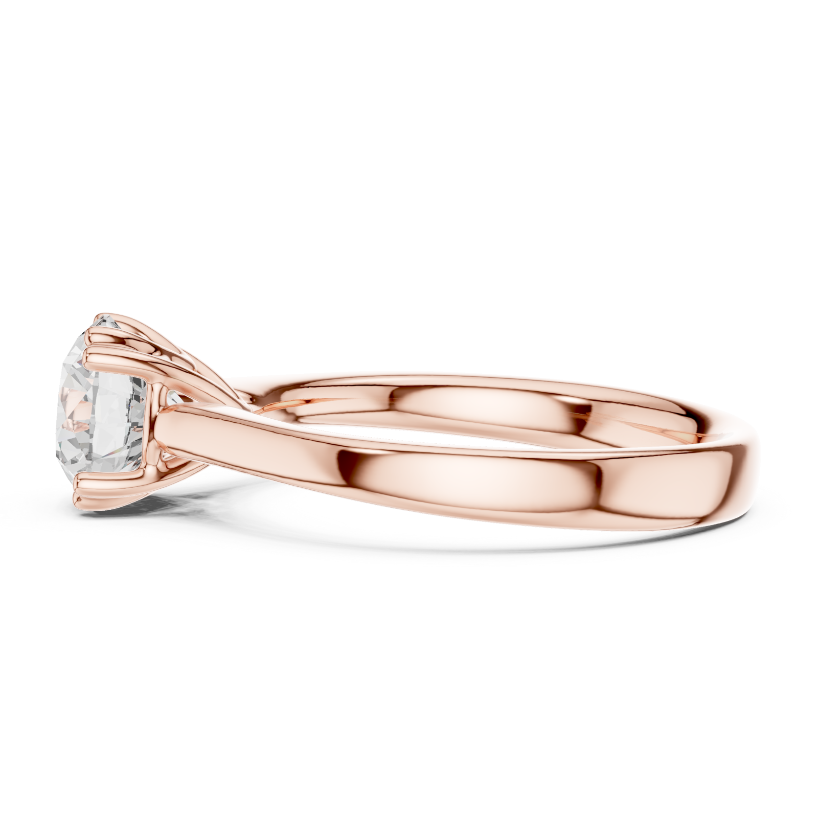  Rose Gold Enchanted Light Gleam Promise Ring Side View