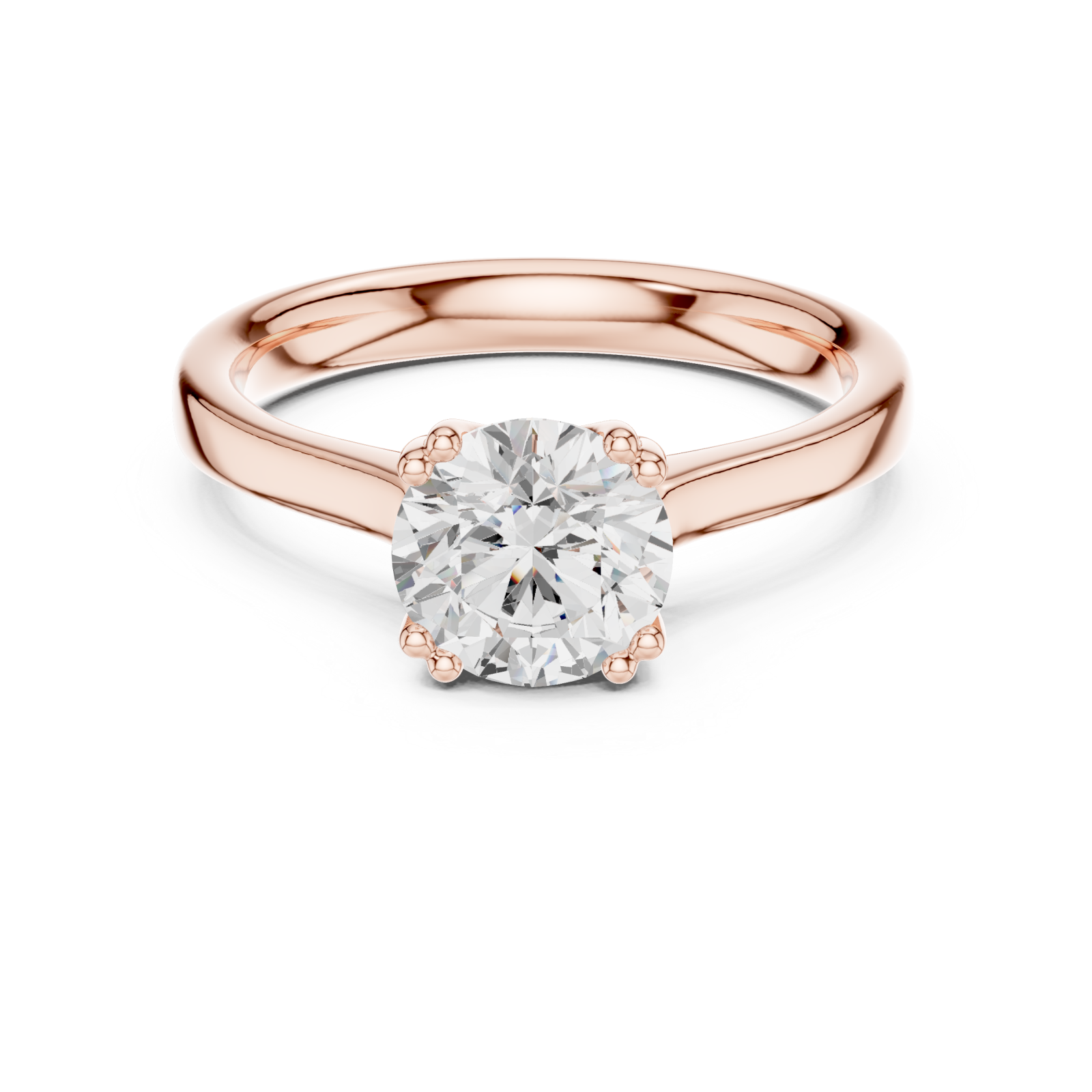  Rose Gold Enchanted Light Gleam Promise Ring Front View