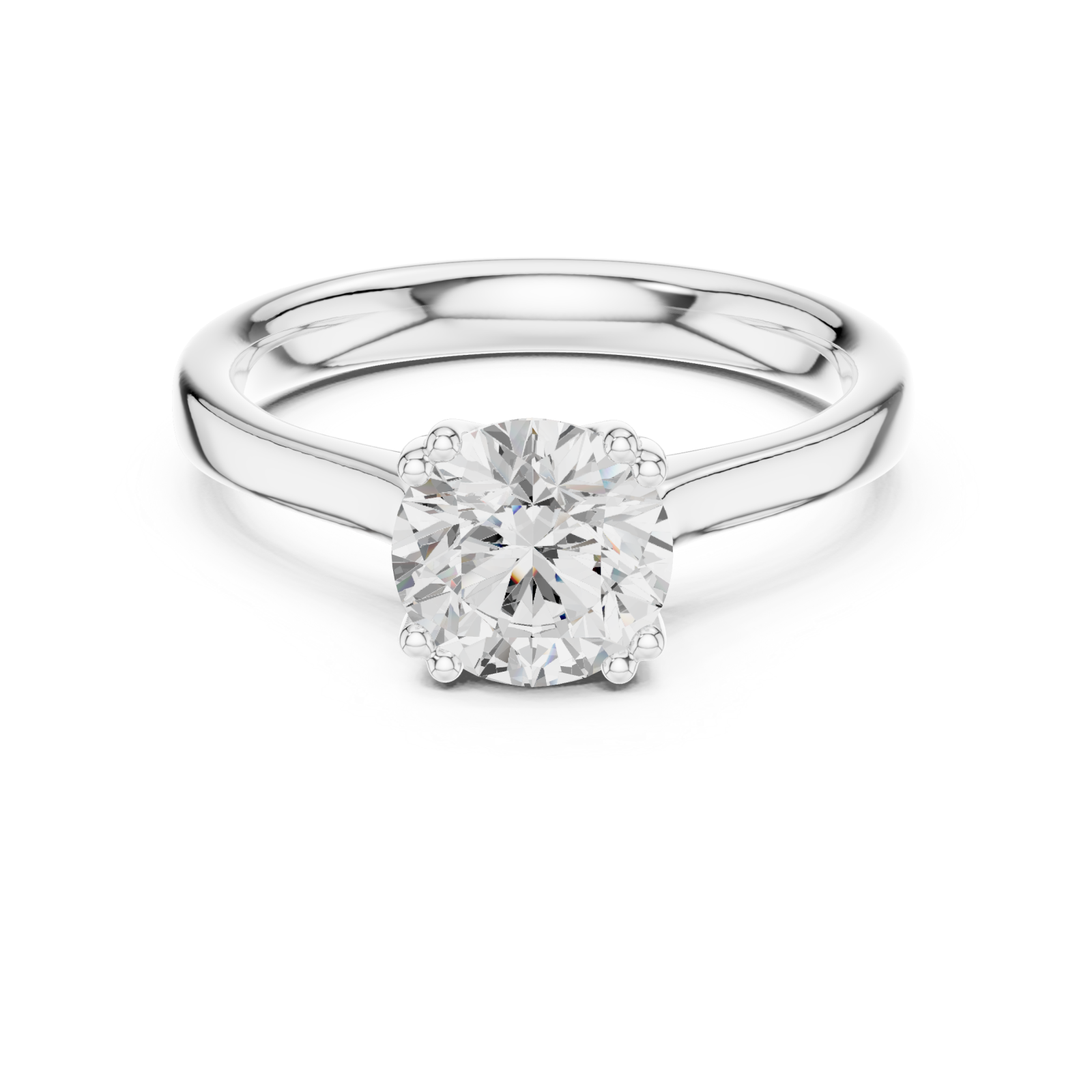  White Gold Enchanted Light Gleam Promise Ring Front View