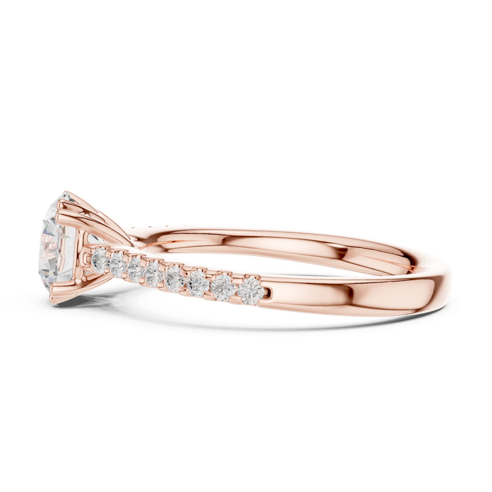  Rose Gold Eternal Symphony Sparkle Band Ring Side View