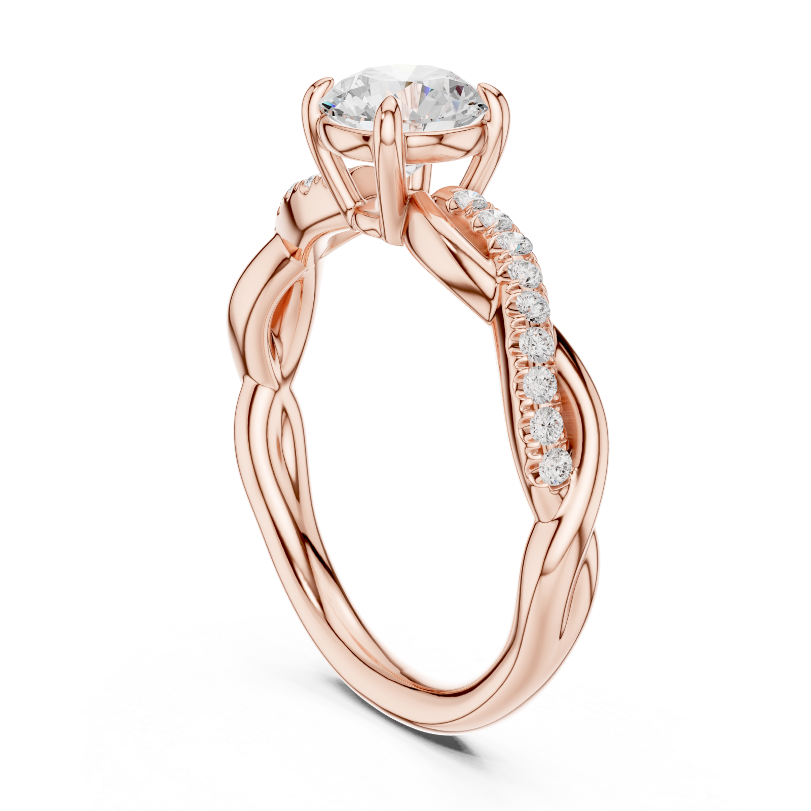 Rose Gold Celestial Embrace Solitary Ring Left View