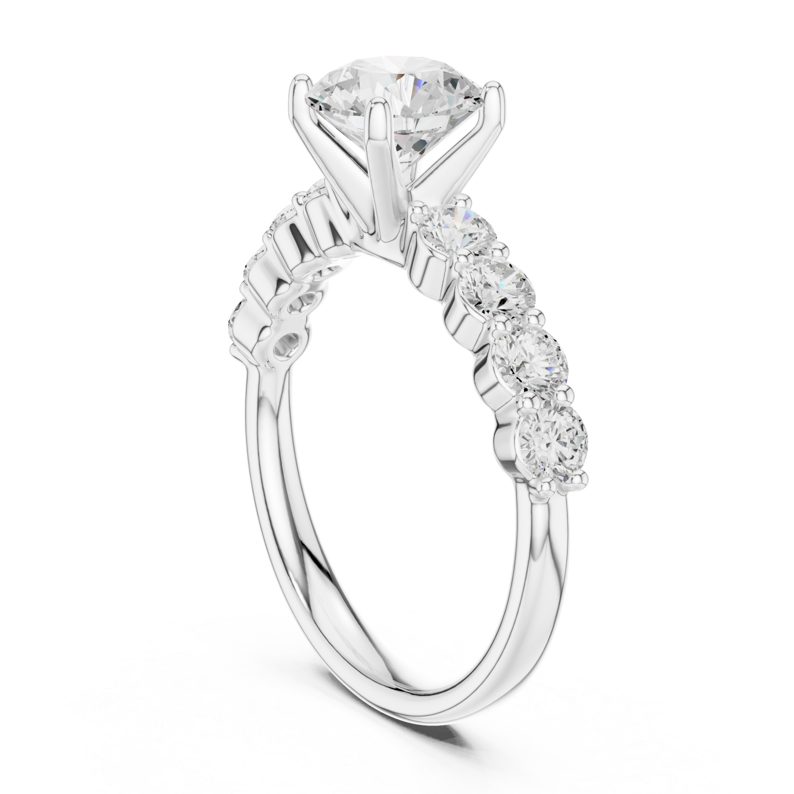  White Gold Celestial Flow Accent Band Ring Left View