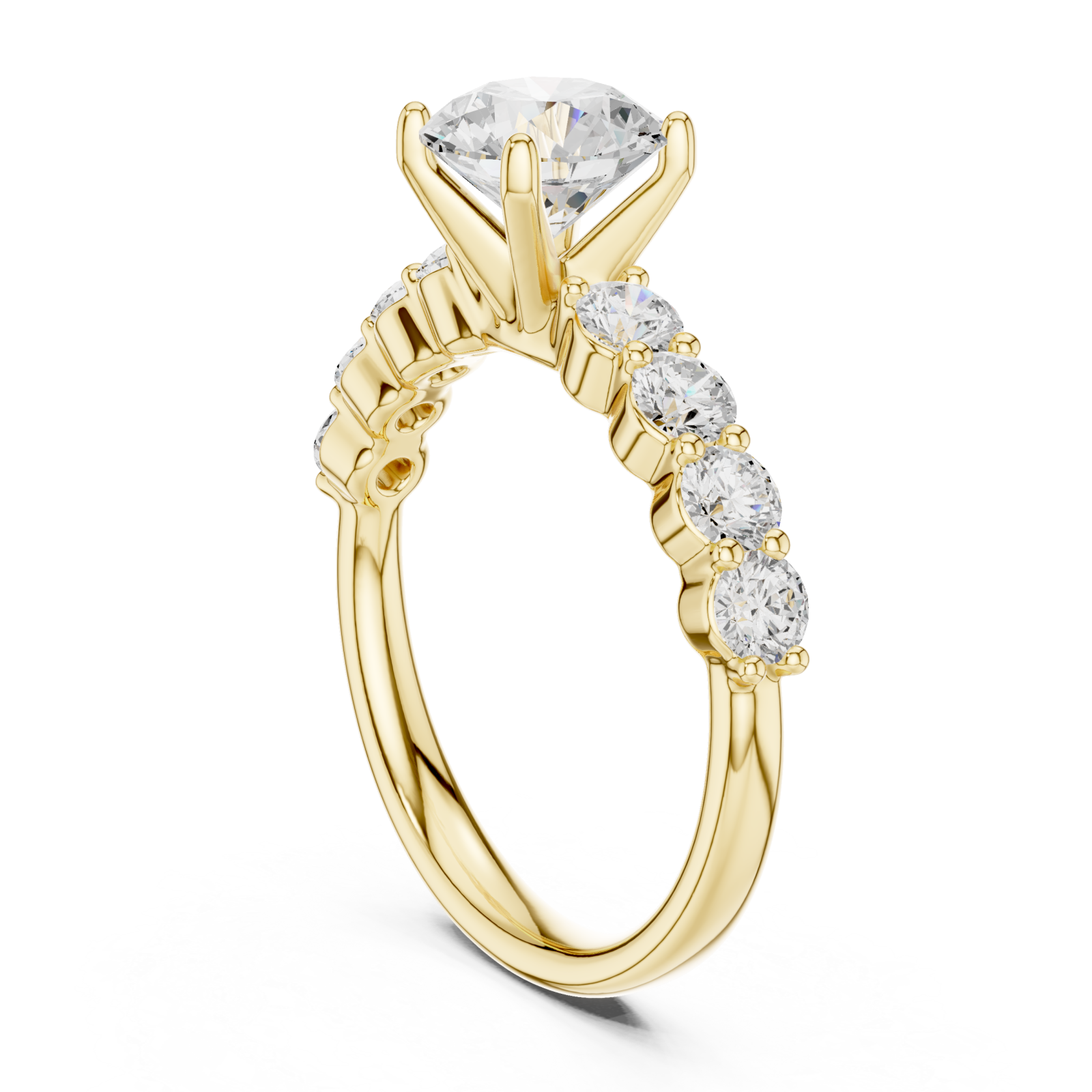  Gold Celestial Flow Accent Band Ring Left View