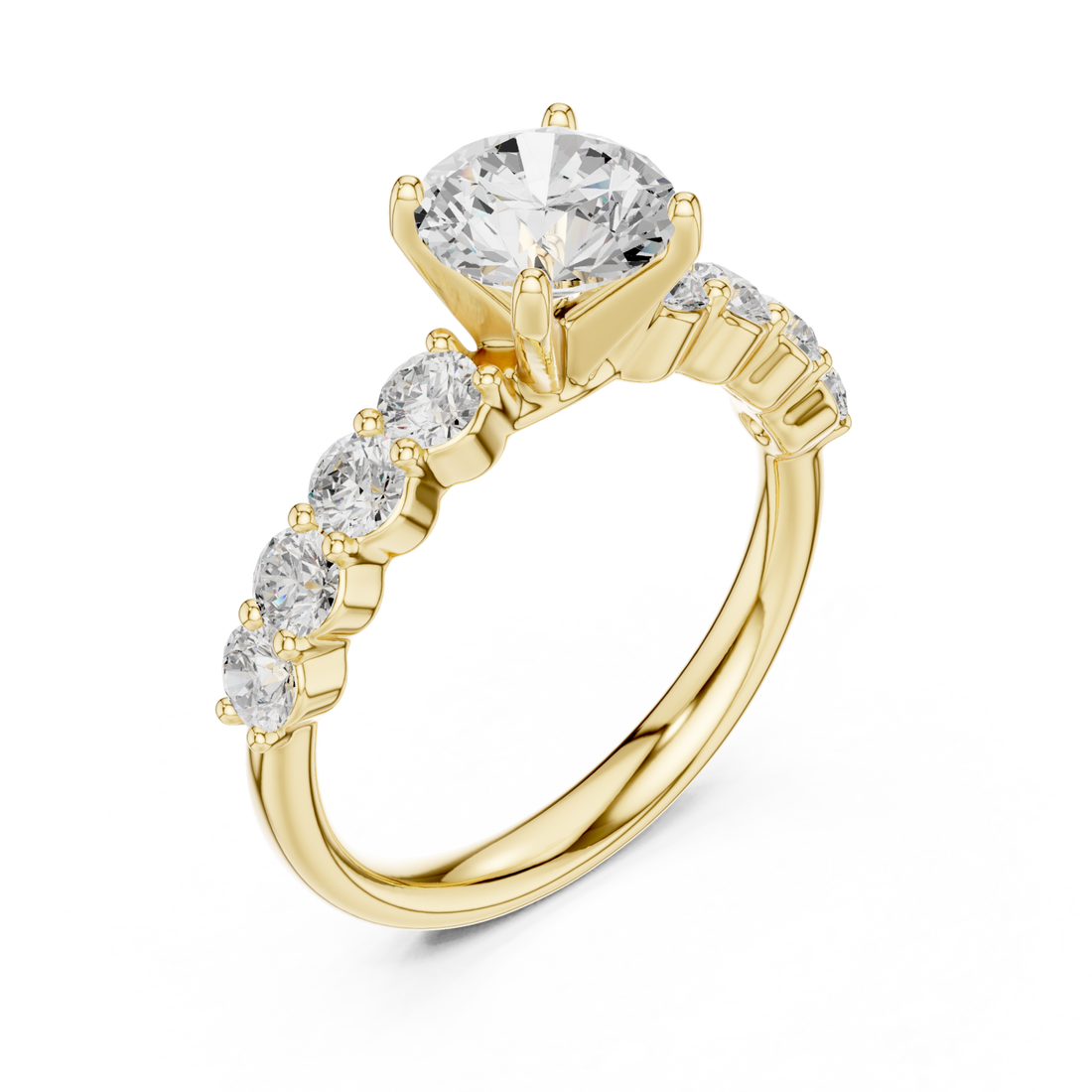 Gold Celestial Flow Accent Band Ring Right View