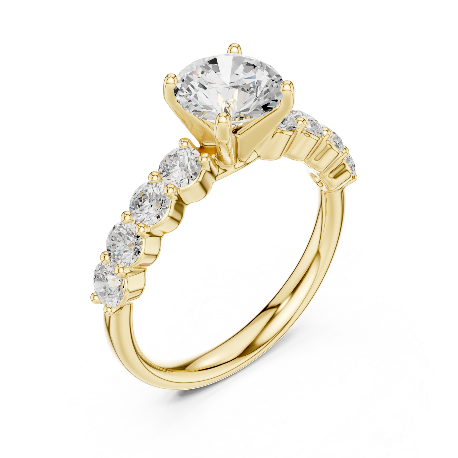 Gold Celestial Flow Accent Band Ring Right View