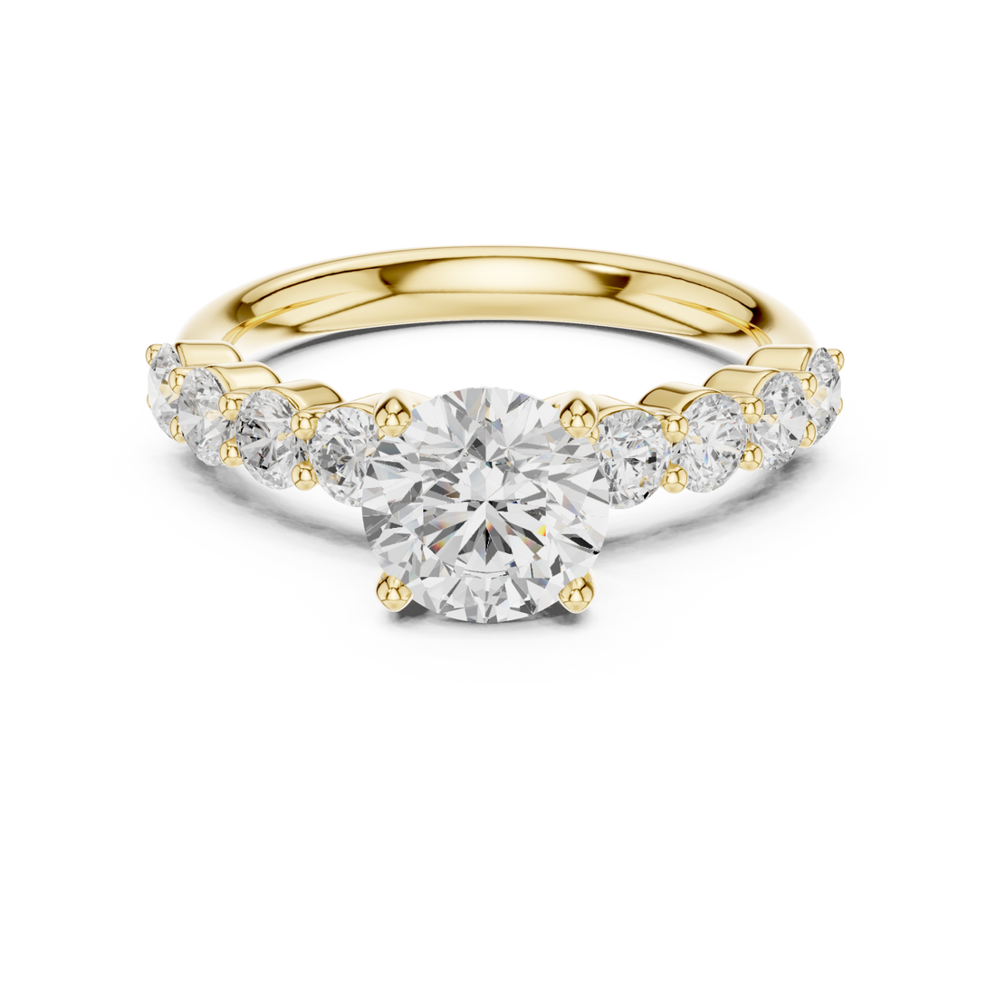 Gold Celestial Flow Accent Band Ring Right View