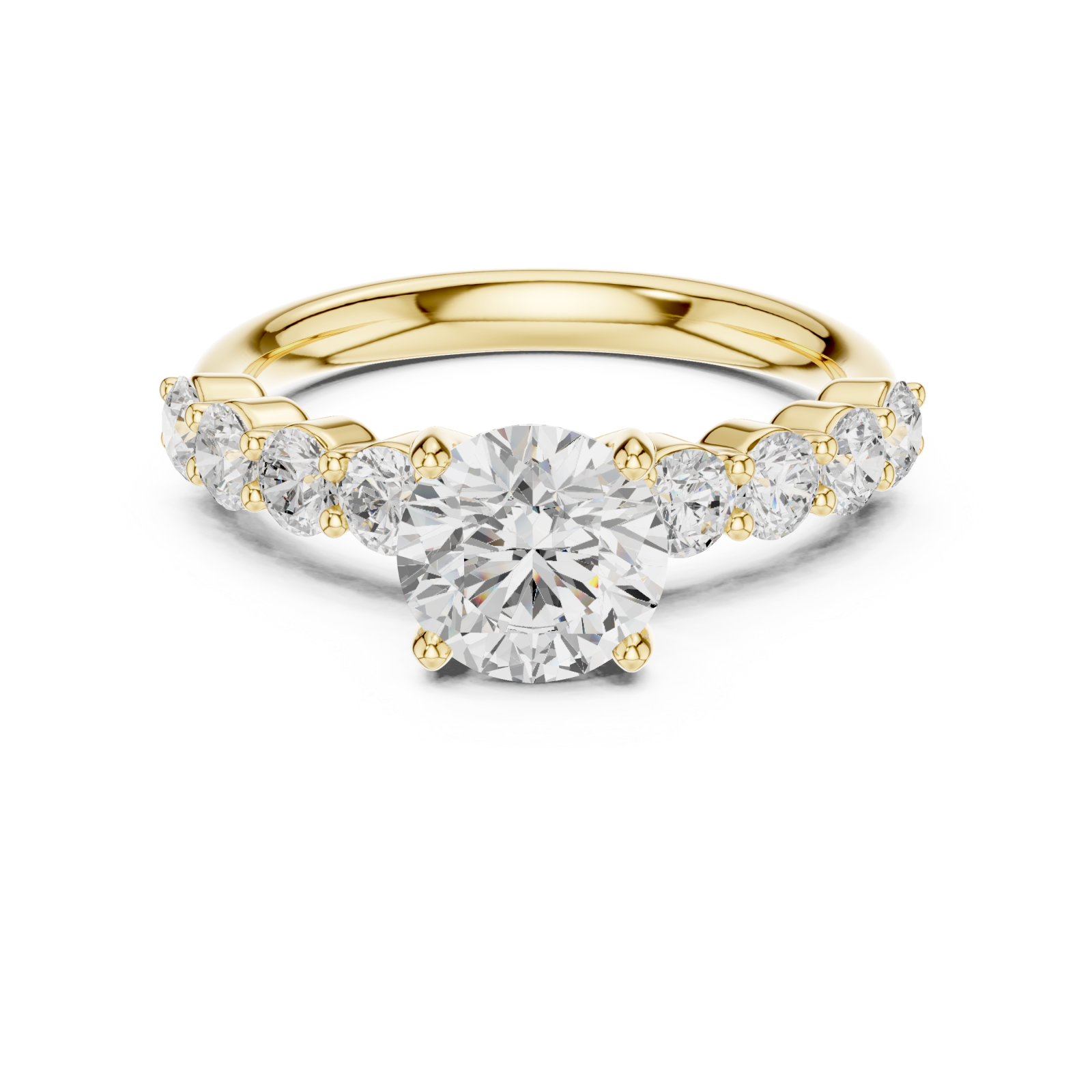  Gold Celestial Flow Accent Band Ring Front View