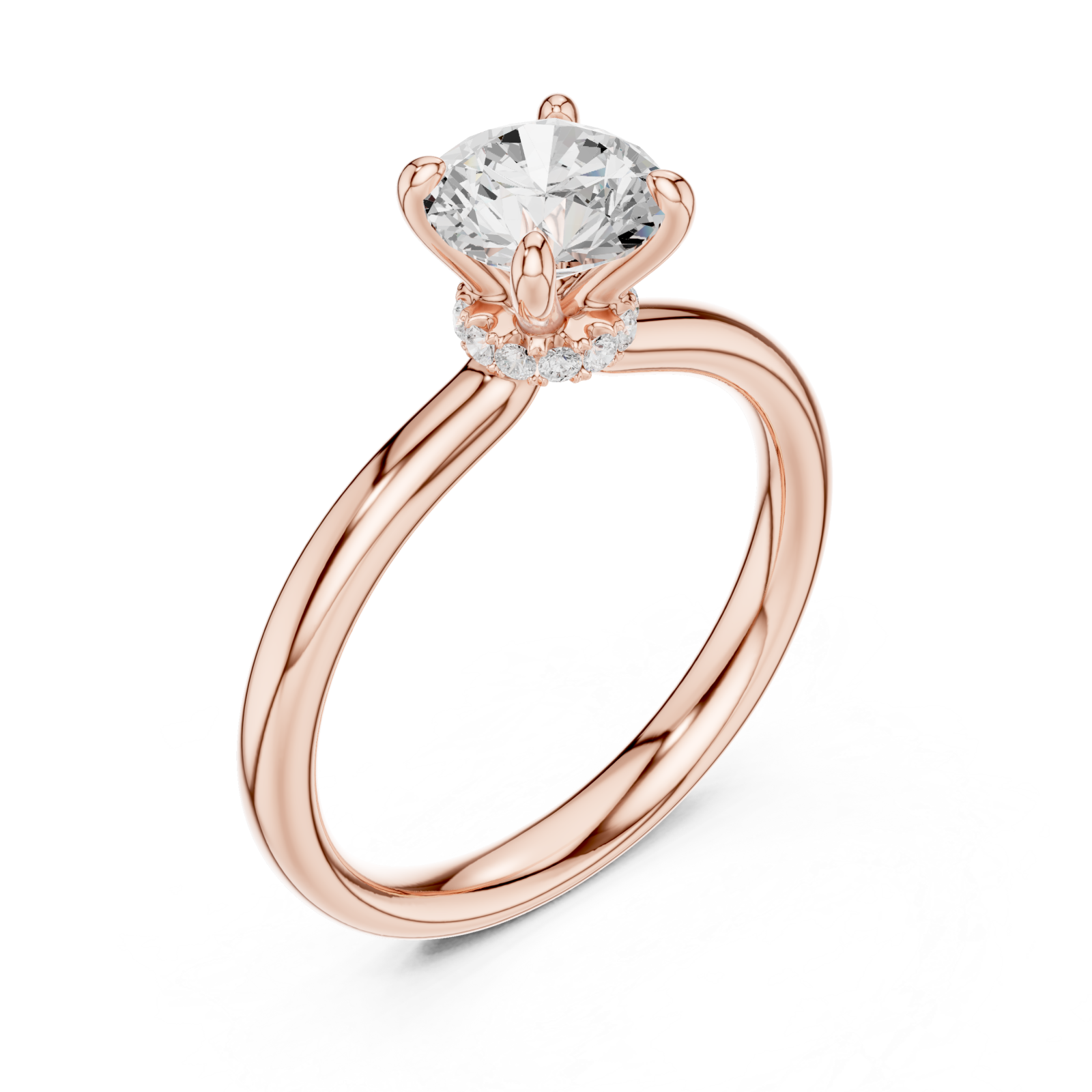  Rose Gold Celestial Harmony Solitaire Elegance Band Right View