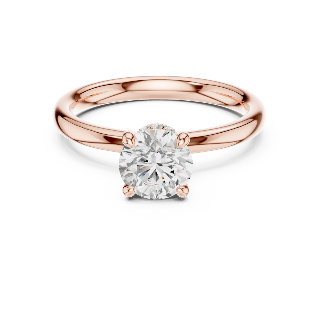  Rose Gold Celestial Harmony Solitaire Elegance Band Right View