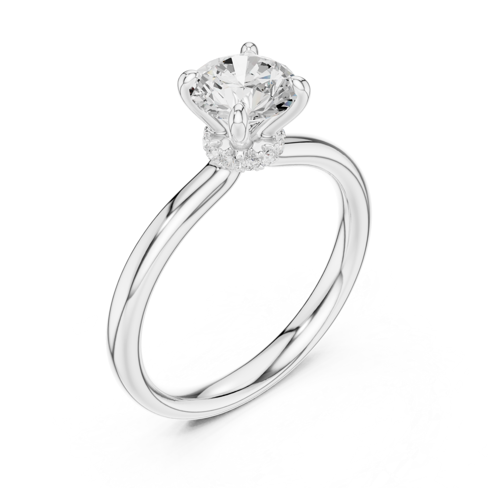  White Gold Celestial Harmony Solitaire Elegance Band Right View