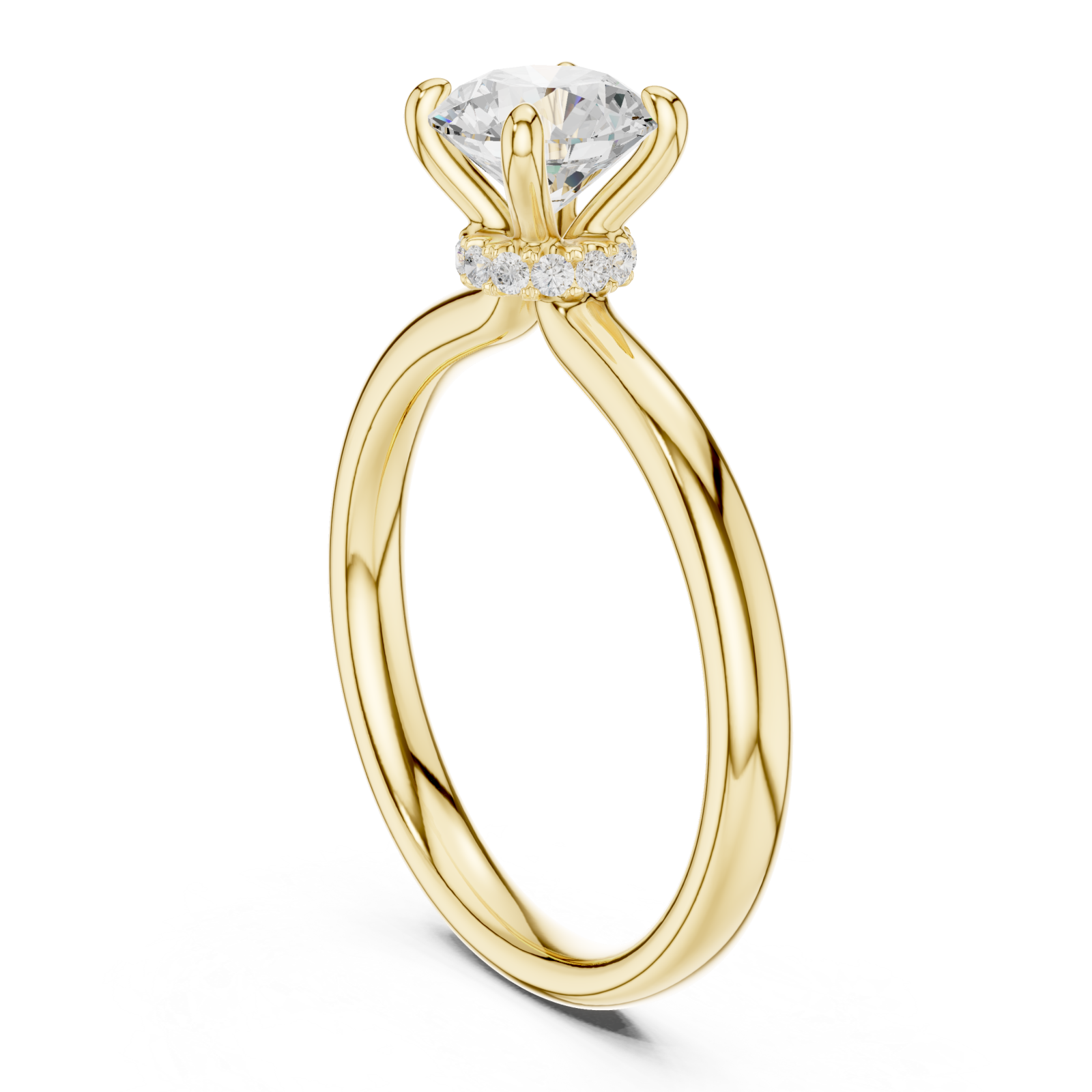  Gold Celestial Harmony Solitaire Elegance Band Left View