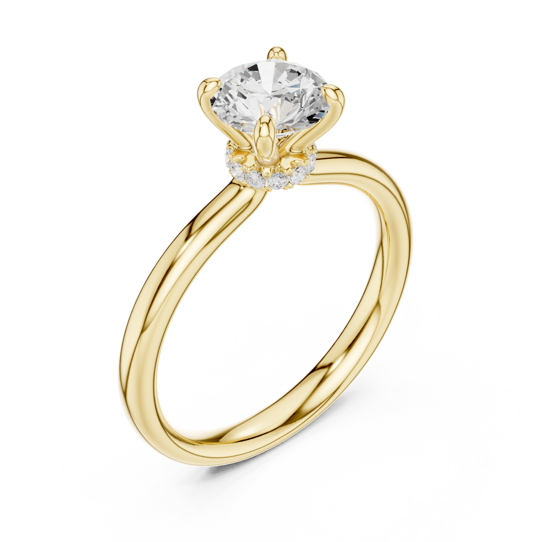 Gold Celestial Harmony Solitaire Elegance Band Right View