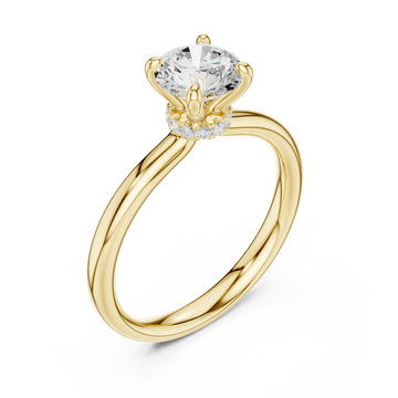 Gold Celestial Harmony Solitaire Elegance Band Right View