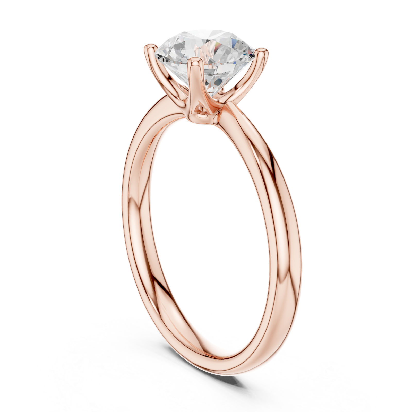  Rose Gold Eternal Grace Harmony Solitaire Band Ring Left View