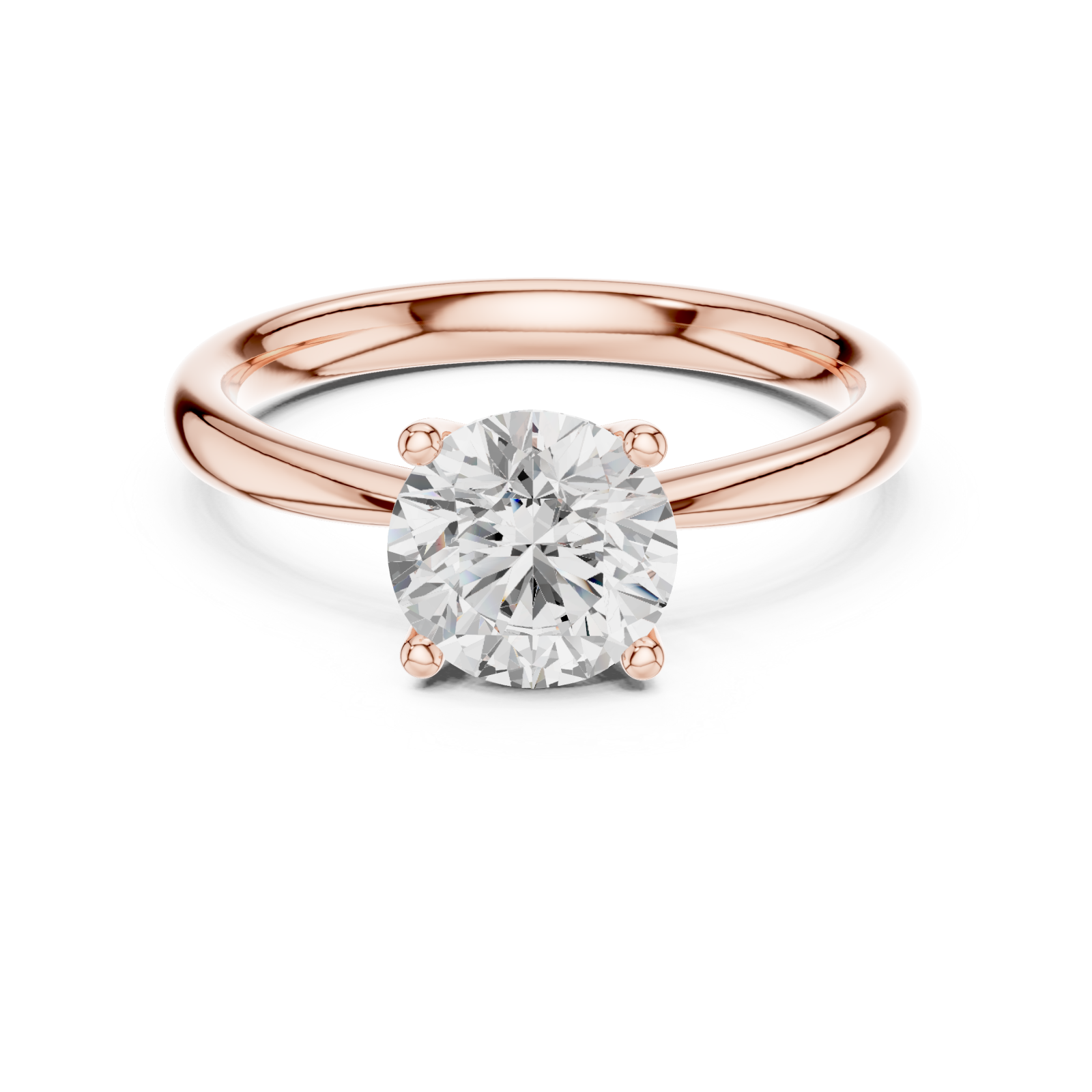  Rose Gold Eternal Grace Harmony Solitaire Band Ring Front View