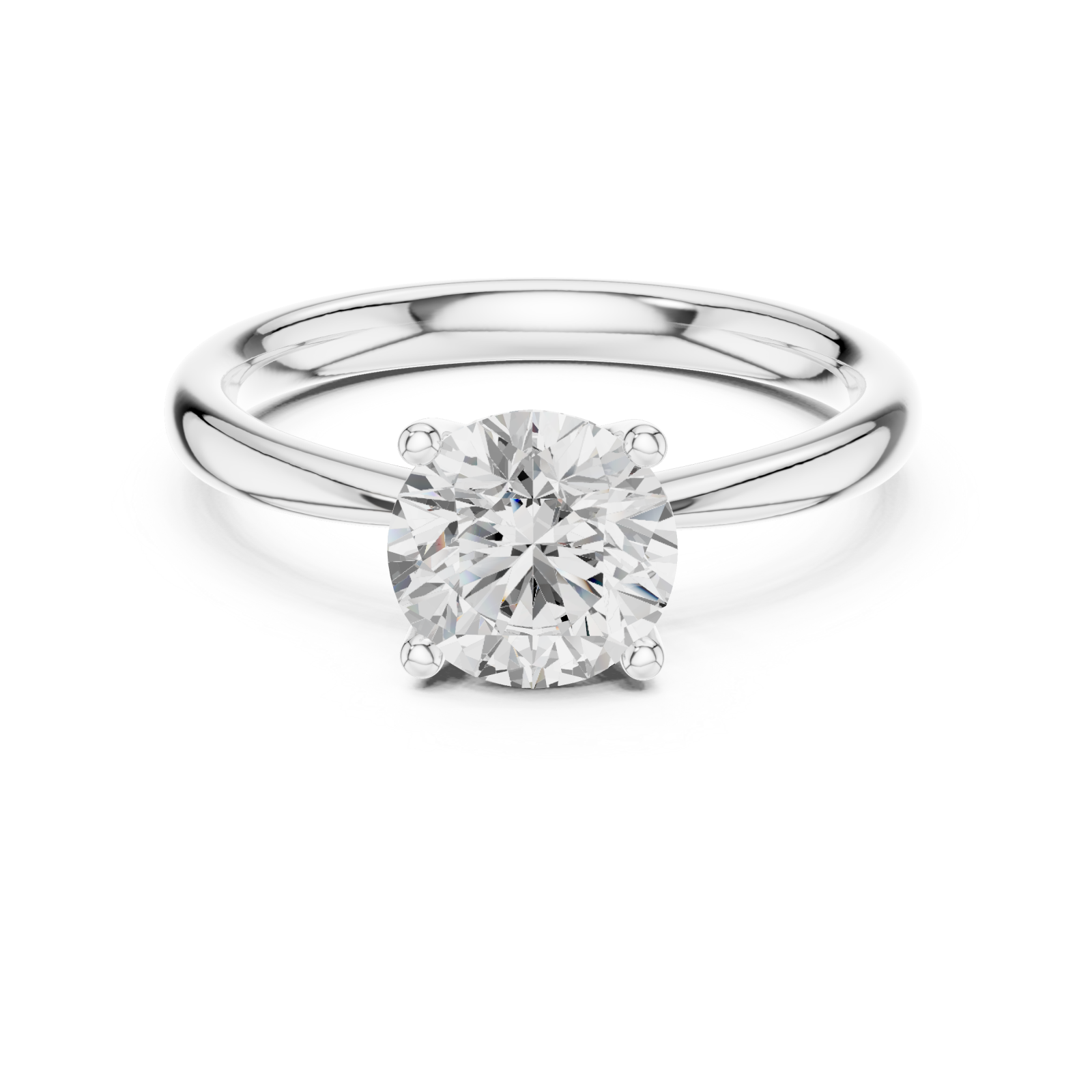  White Gold Eternal Grace Harmony Solitaire Band Ring Front View