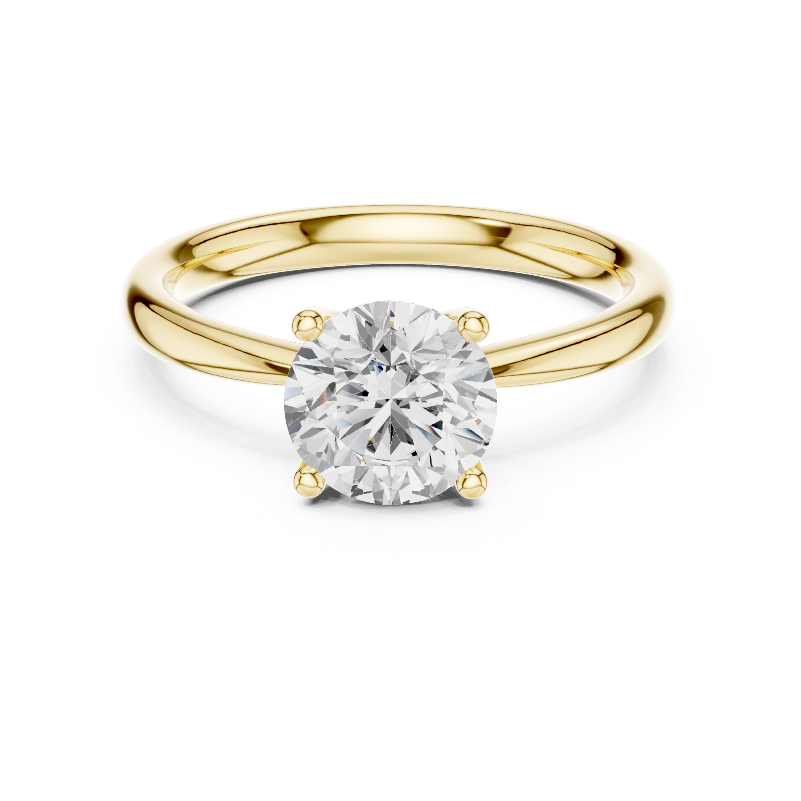  Gold Eternal Grace Harmony Solitaire Band Ring Front View