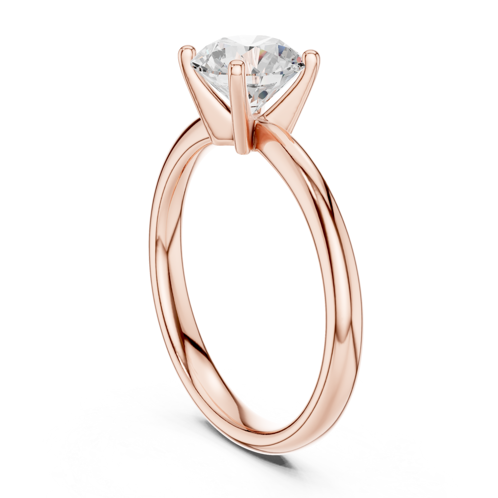  Rose Gold Celestial Aura Solitaire Ring Left View