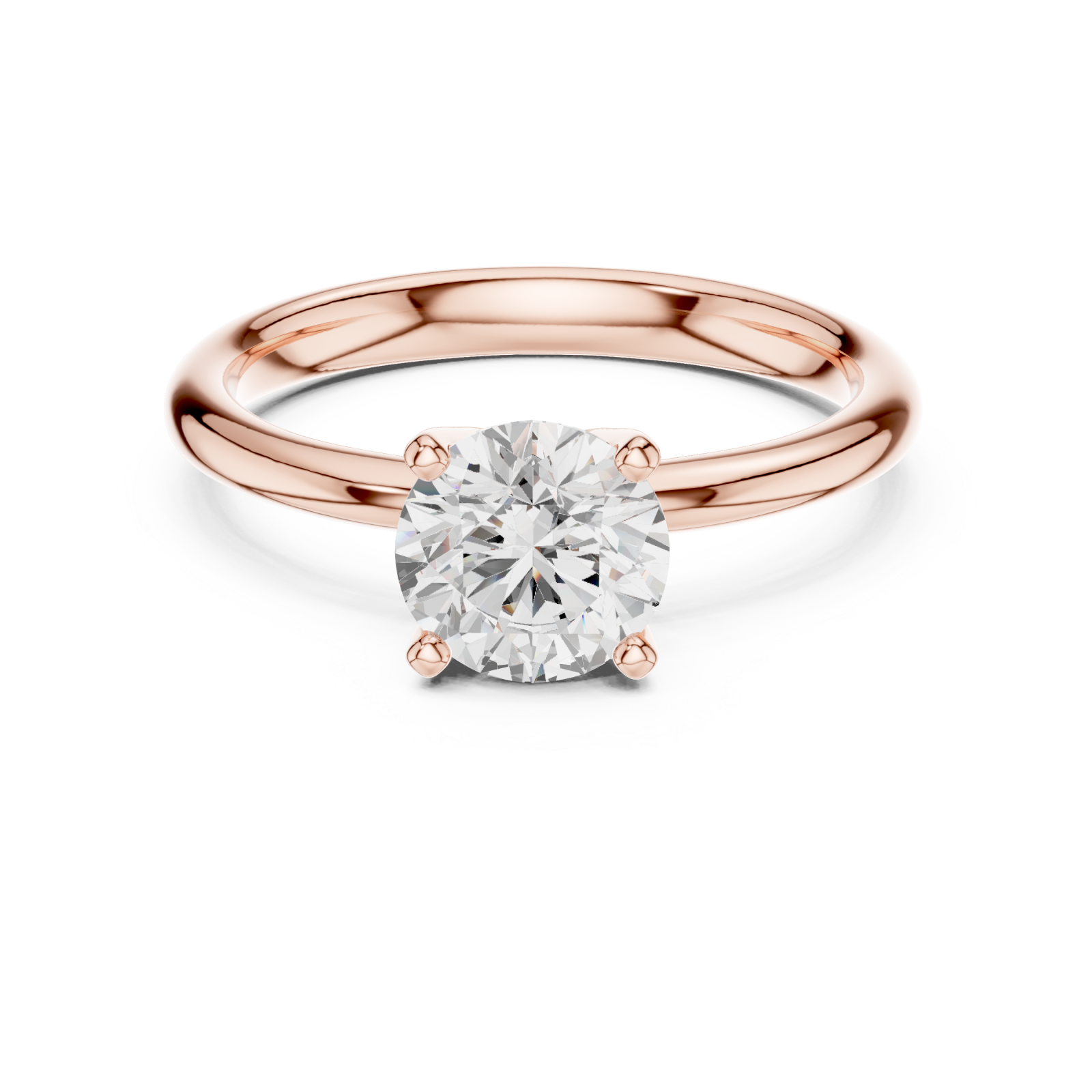 Rose Gold Celestial Aura Solitaire Ring Front View