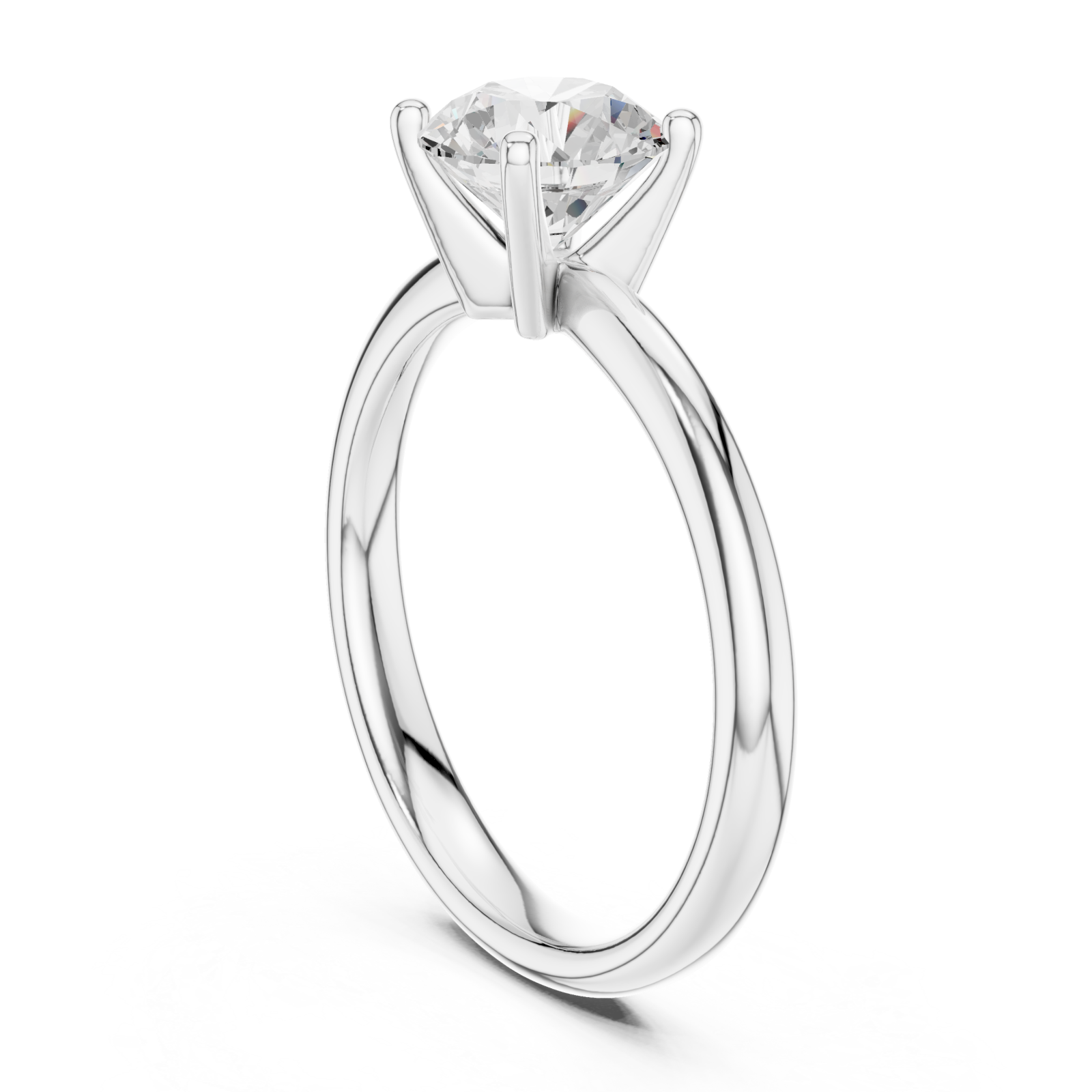  White Gold Celestial Aura Solitaire Ring Left View