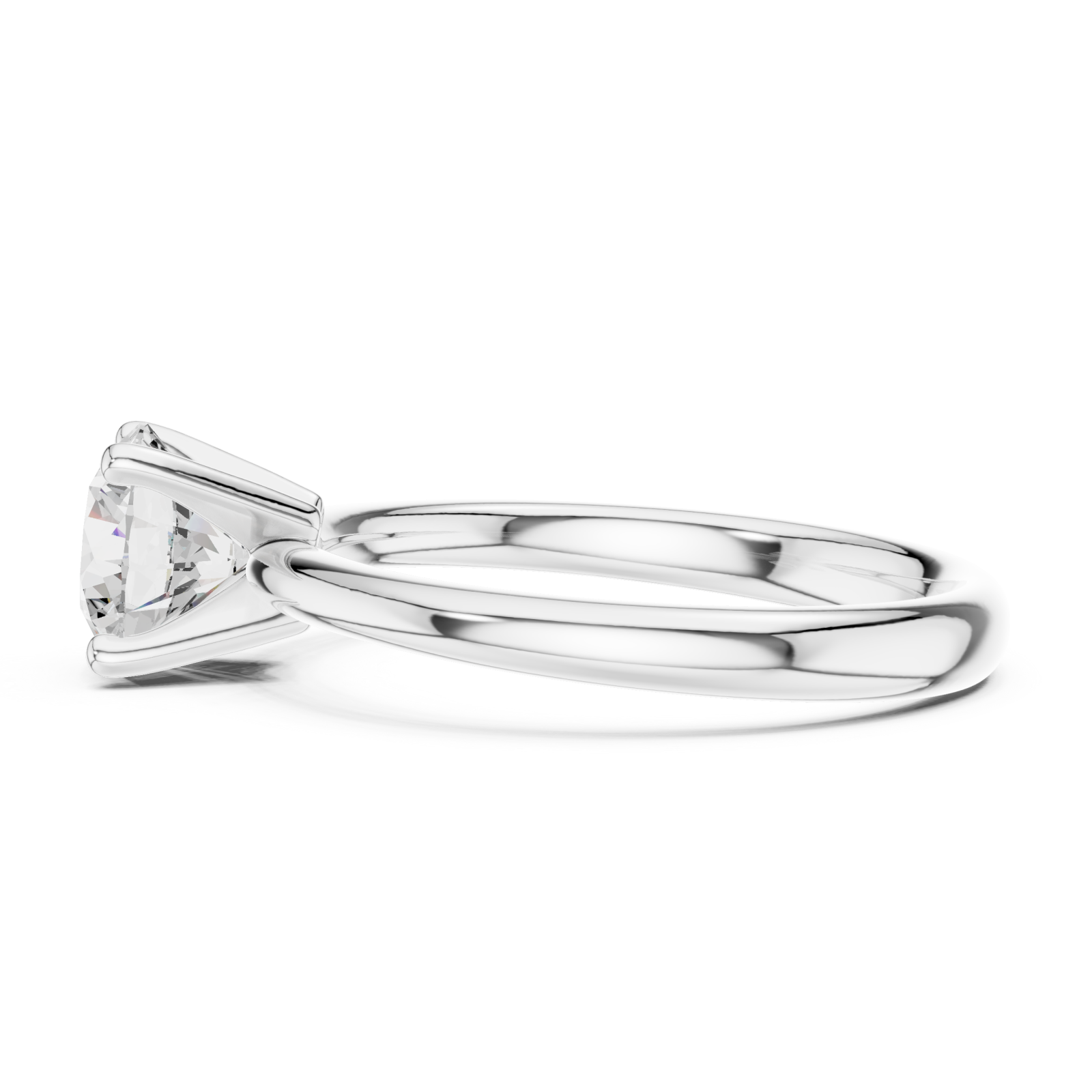  White Gold Celestial Aura Solitaire Ring Side View