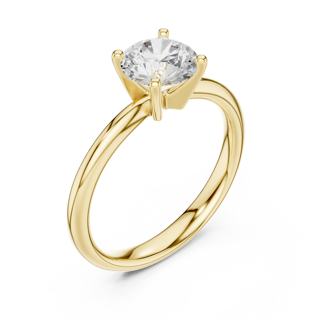 Gold Celestial Aura Solitaire Ring Right View