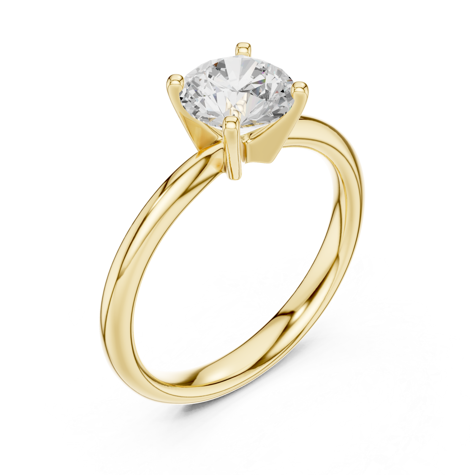 Gold Celestial Aura Solitaire Ring Right View