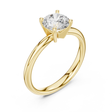 Gold Celestial Aura Solitaire Ring Right View