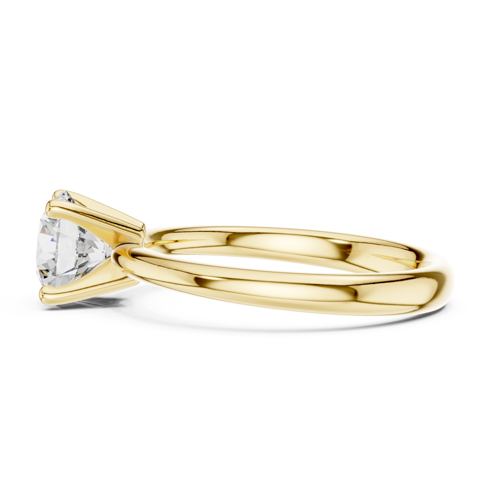  Gold Celestial Aura Solitaire Ring Side View