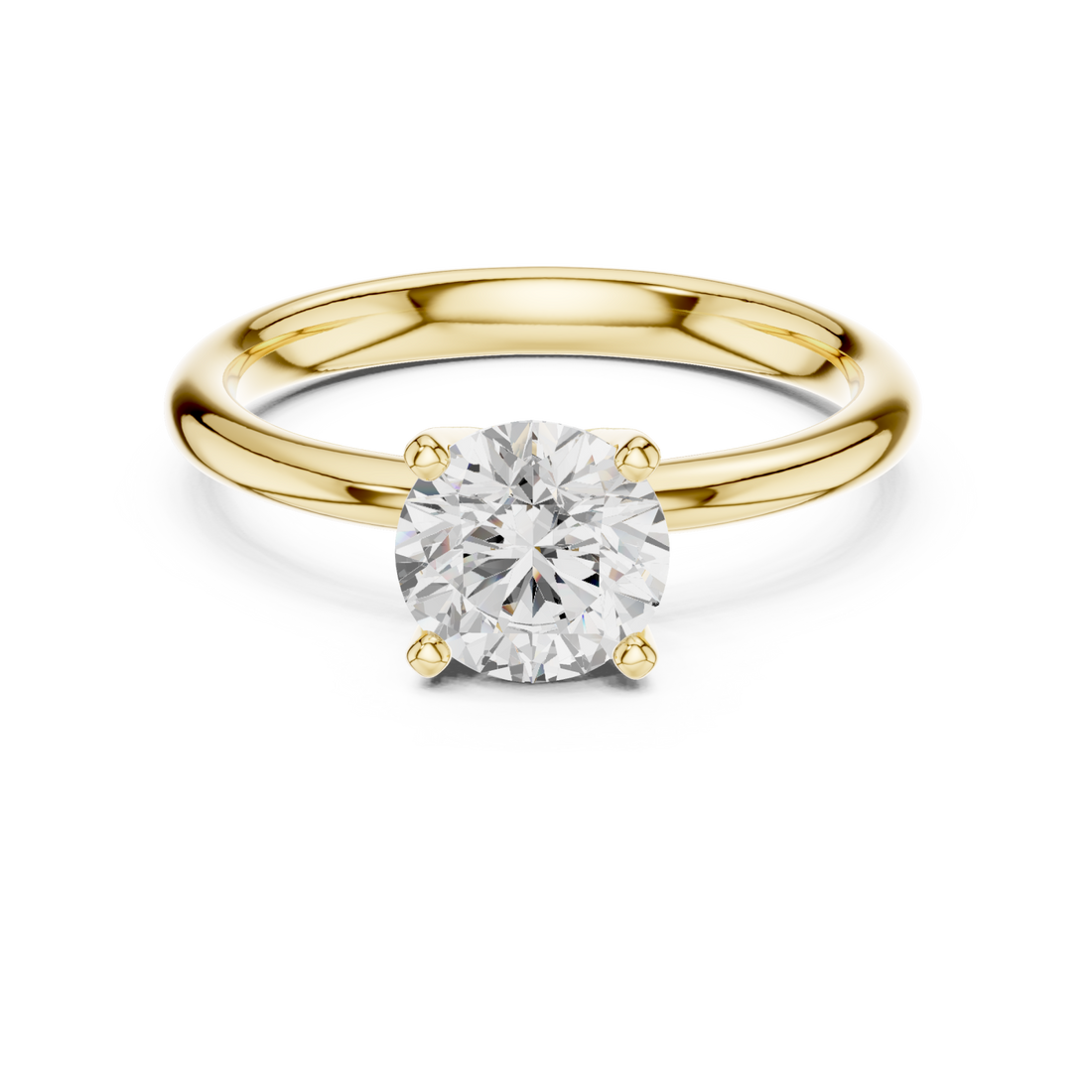 Gold Celestial Aura Solitaire Ring Right View