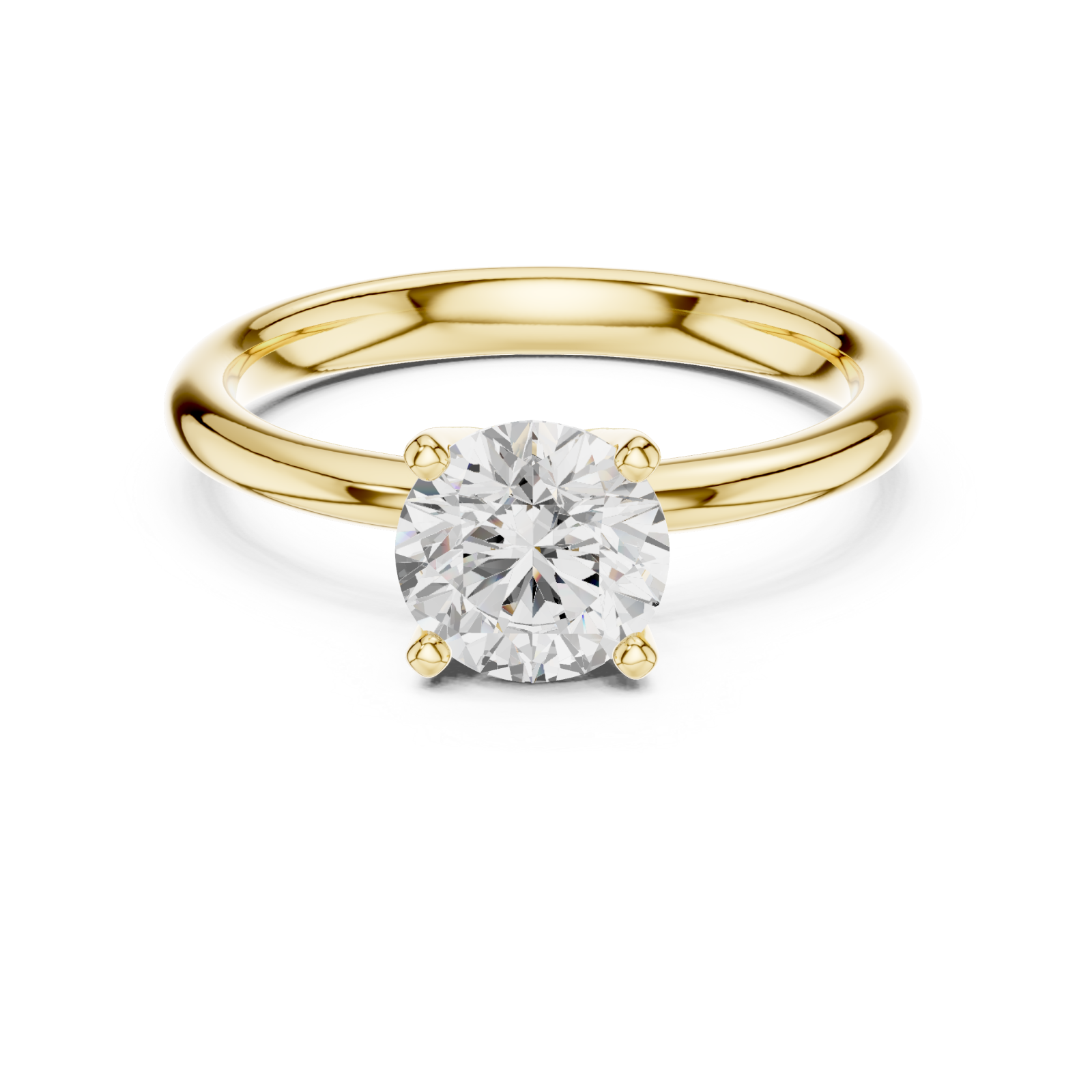  Gold Celestial Aura Solitaire Ring Front View