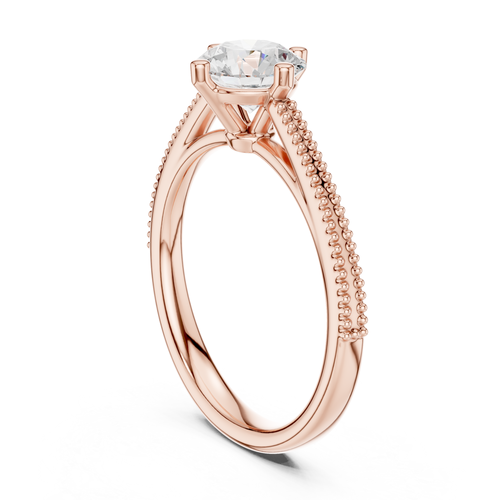  Rose Gold Celeste Harmony Solitaire Promise Ring Left View