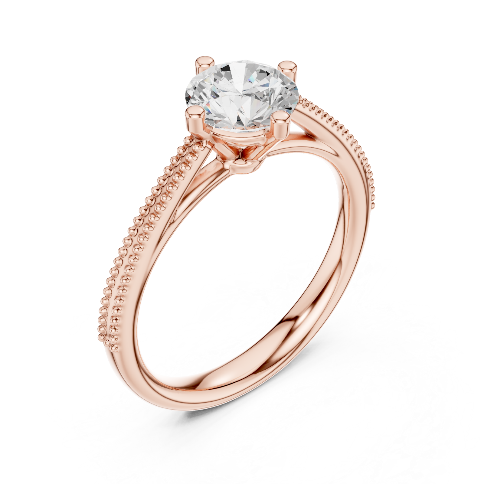  Rose Gold Celeste Harmony Solitaire Promise Ring Right View