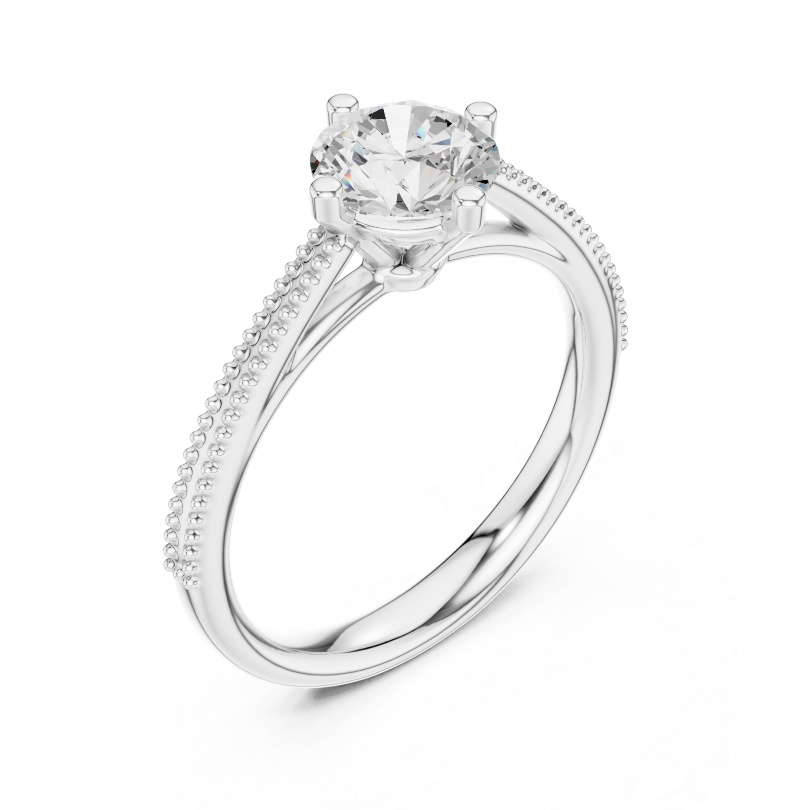  White Gold Celeste Harmony Solitaire Promise Ring Right View