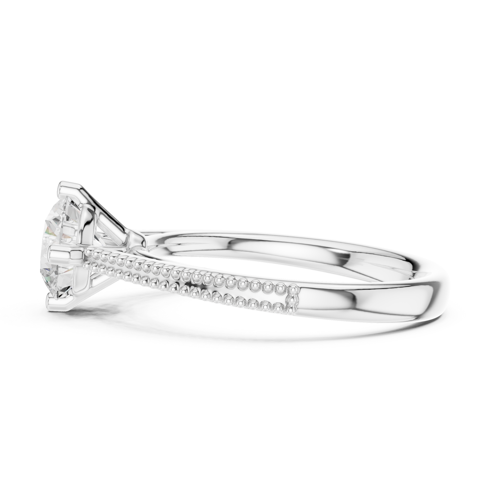  White Gold Celeste Harmony Solitaire Promise Ring Side View
