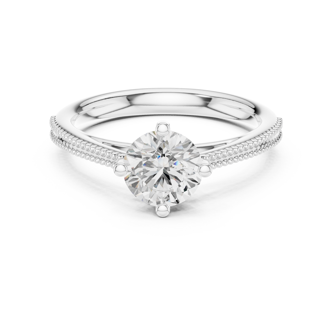  White Gold Celeste Harmony Solitaire Promise Ring Right View