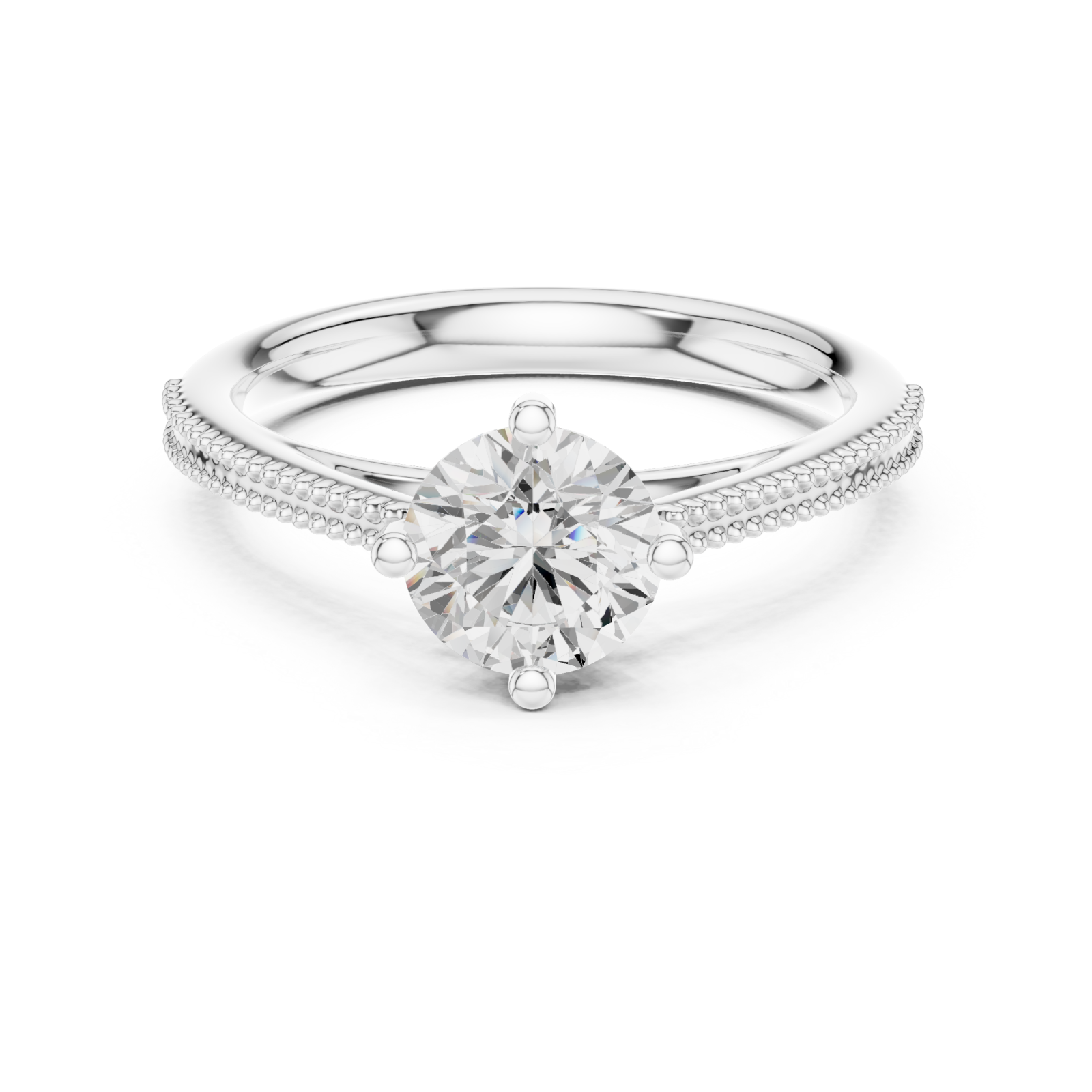  White Gold Celeste Harmony Solitaire Promise Ring Front View