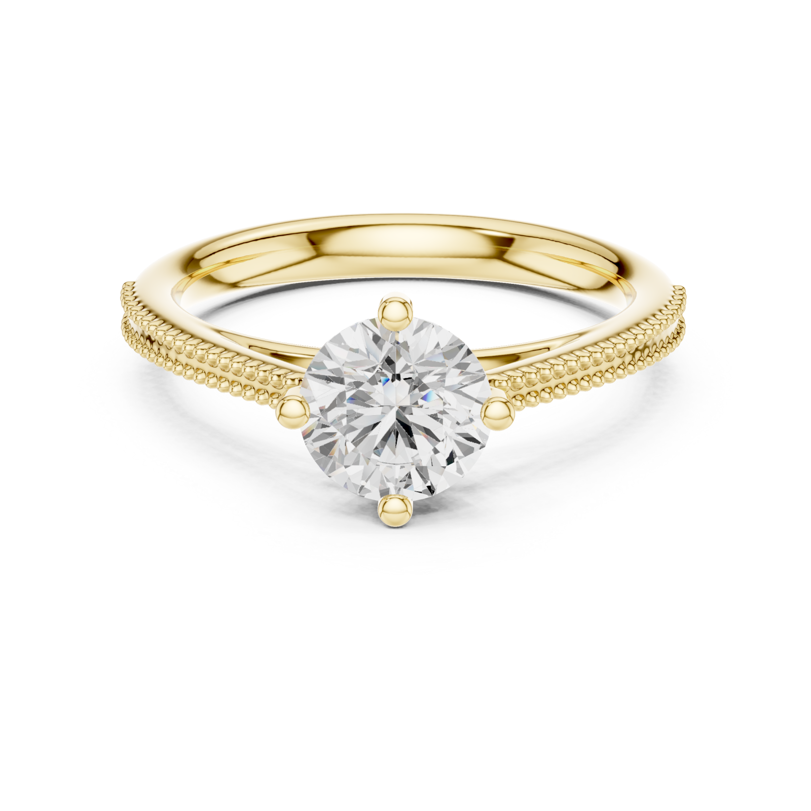  Gold Celeste Harmony Solitaire Promise Ring Front View