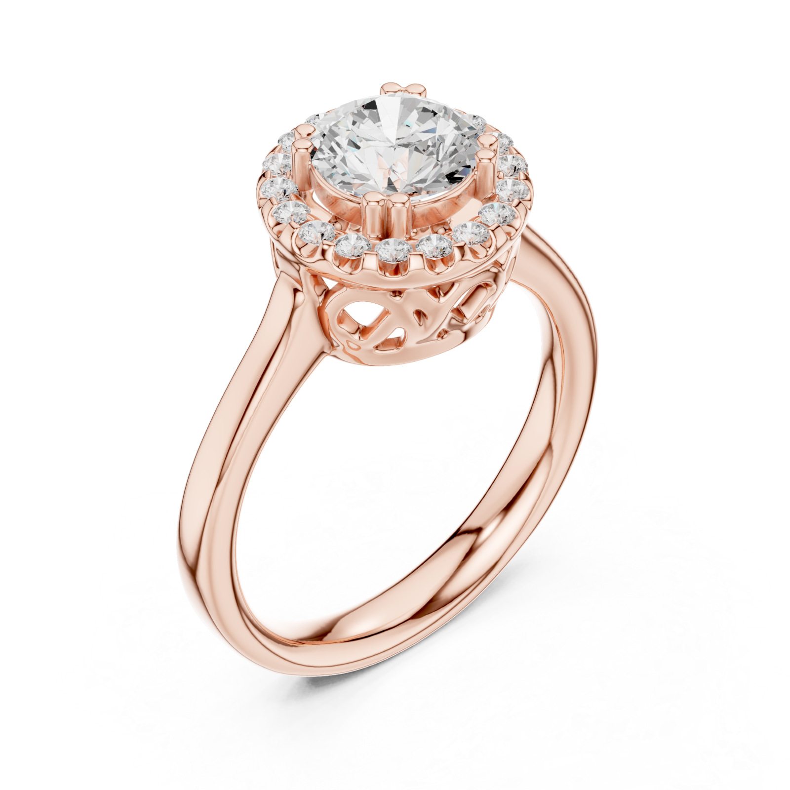  Rose Gold Whispering Garden Harmony Solitaire Band Right View