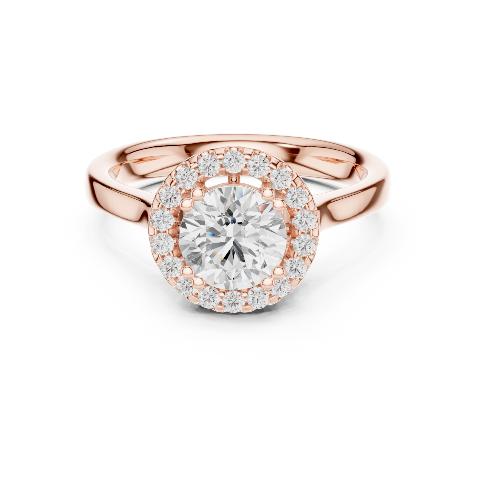  Rose Gold Whispering Garden Harmony Solitaire Band Front View