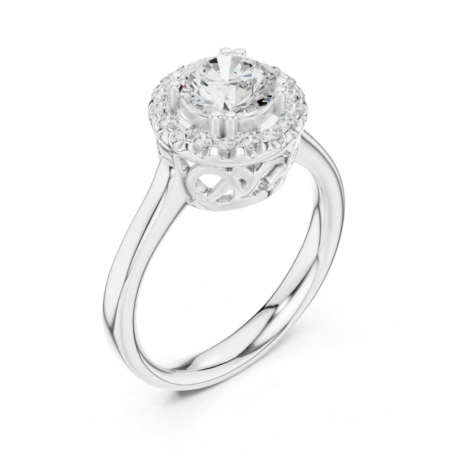  White Gold Whispering Garden Harmony Solitaire Band Right View