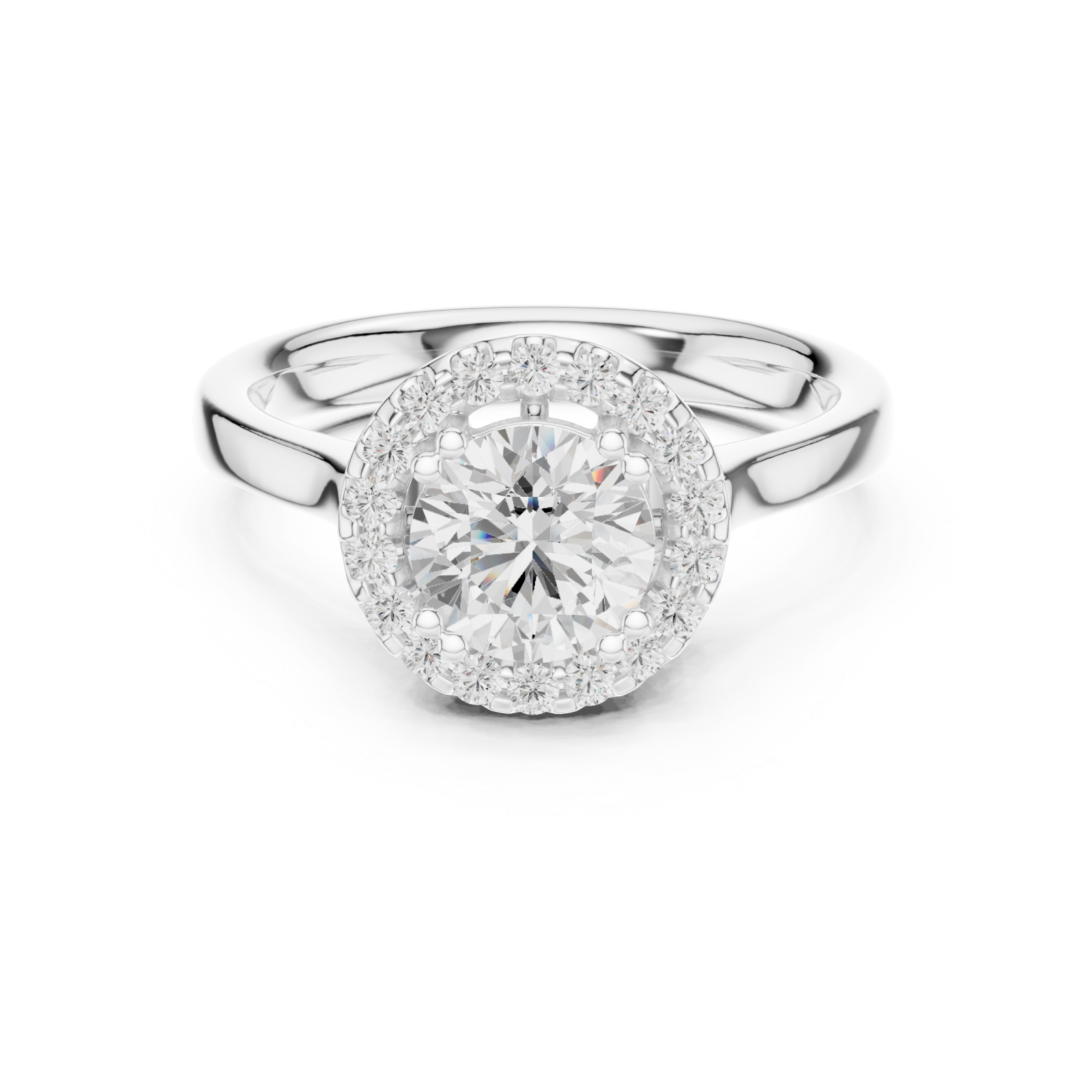 White Gold Whispering Garden Harmony Solitaire Band Front View