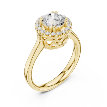 Gold Whispering Garden Harmony Solitaire Band Right View