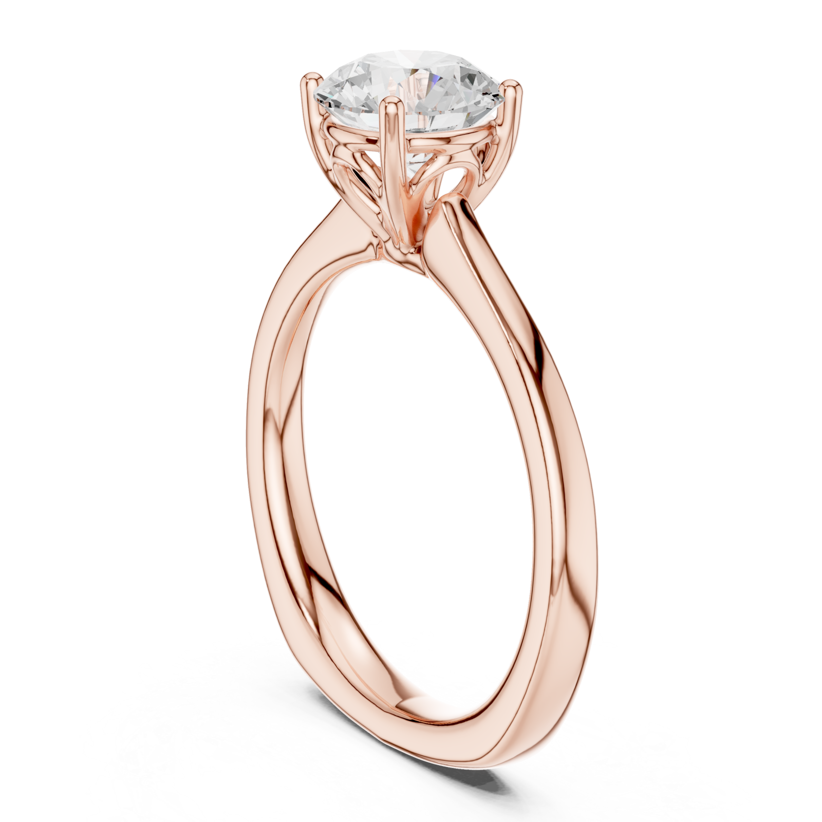  Rose Gold Lustrous Harmony Solitaire Ring Left View