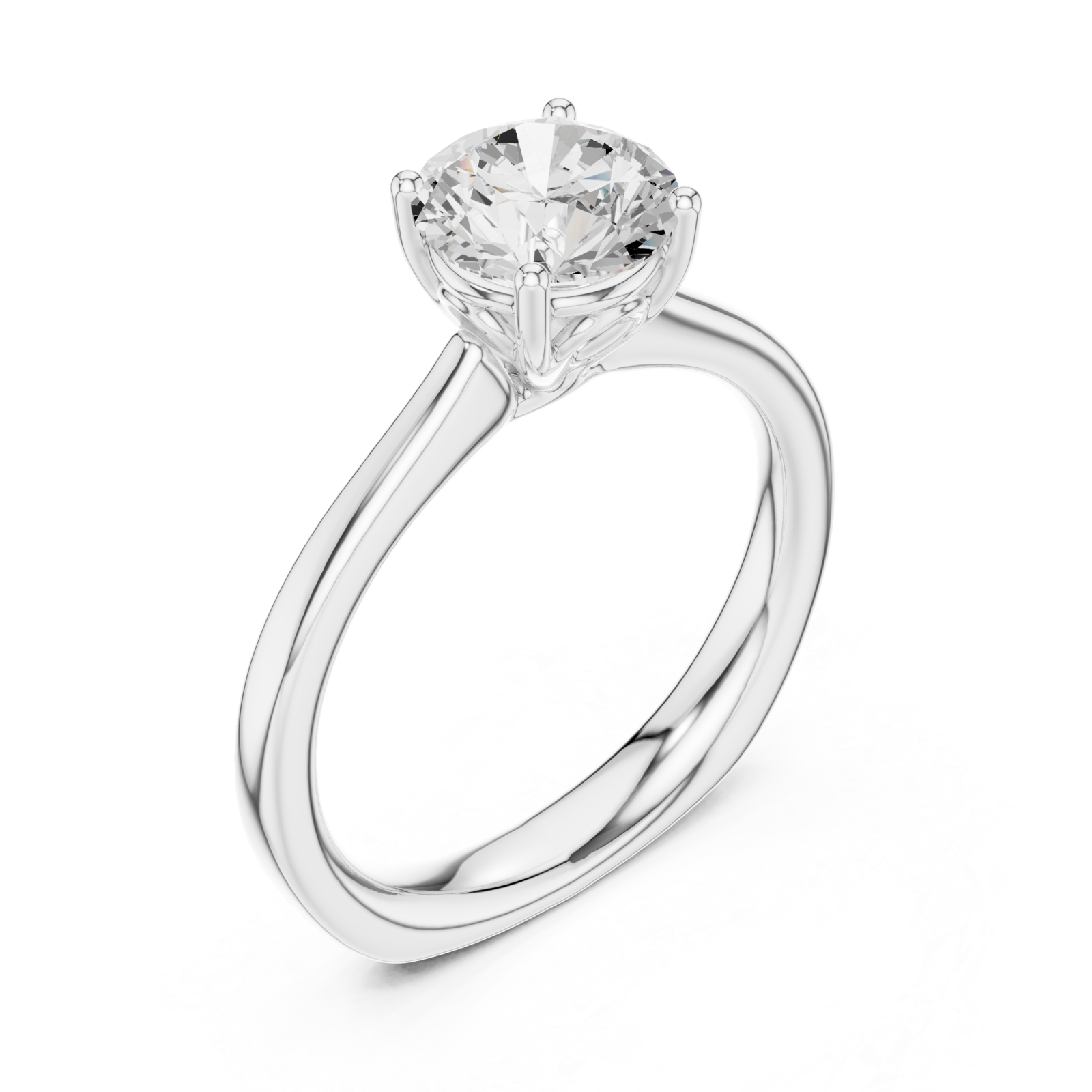  White Gold Lustrous Harmony Solitaire Ring Right View