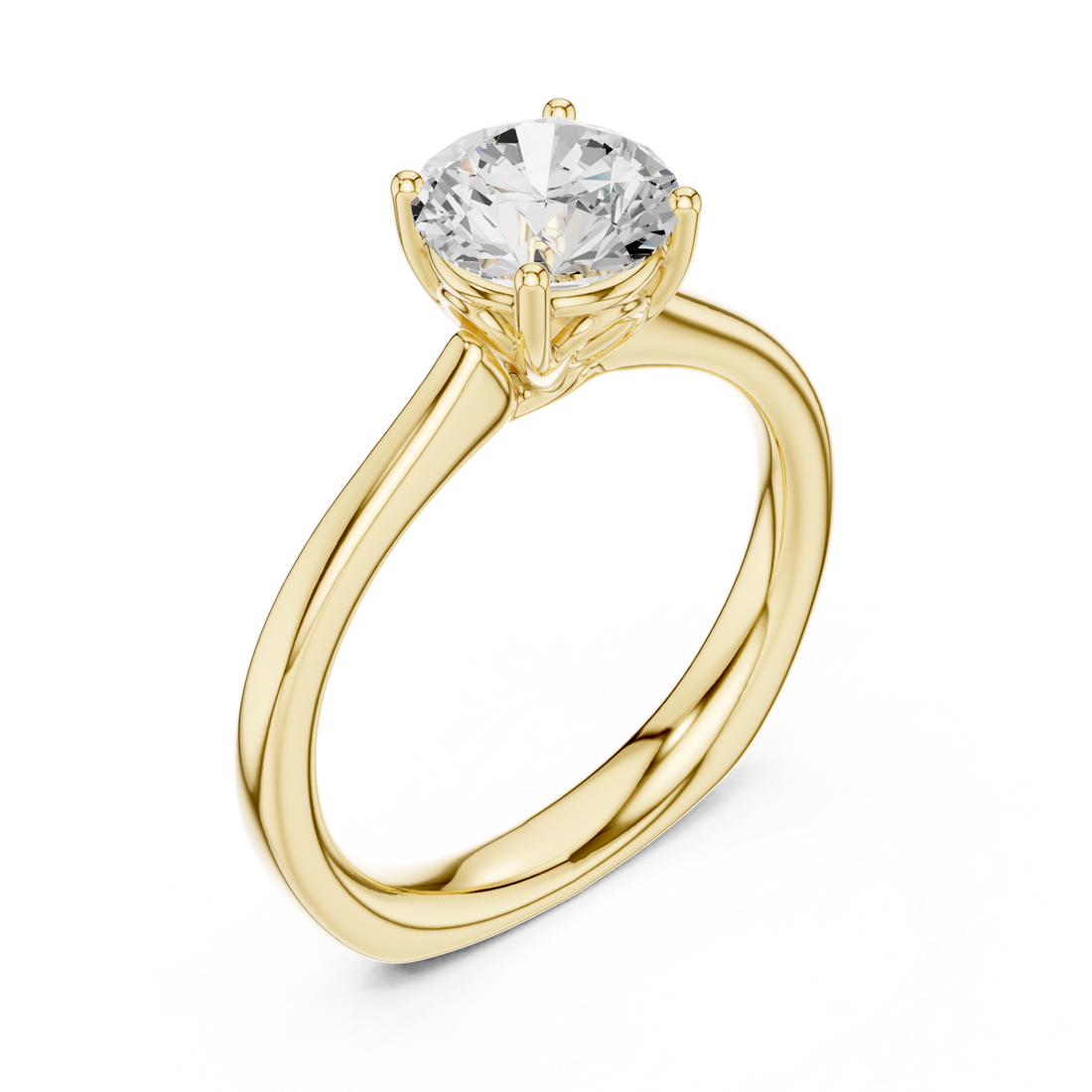 Gold Lustrous Harmony Solitaire Ring Right View